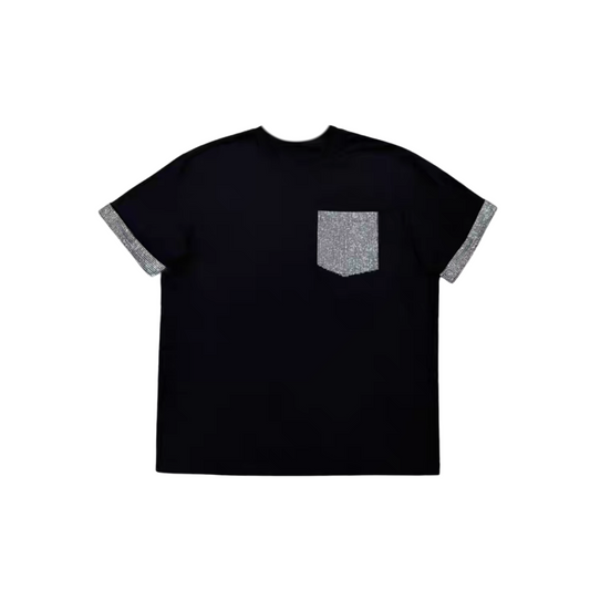 VYBES Rhinestone Pocket Tee