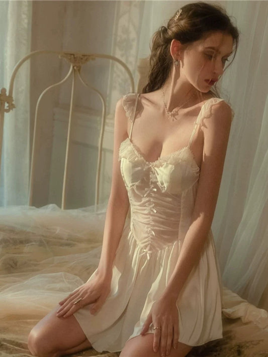 Daisy Sweet Padded Babydoll Nightdress (Champagne)