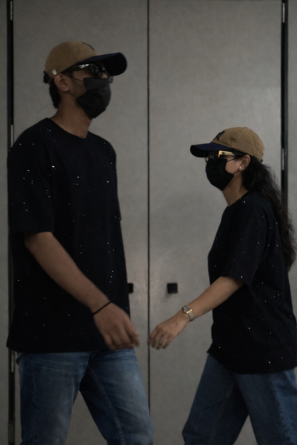 Midnight Rhinestone Unisex Oversized T-Shirt