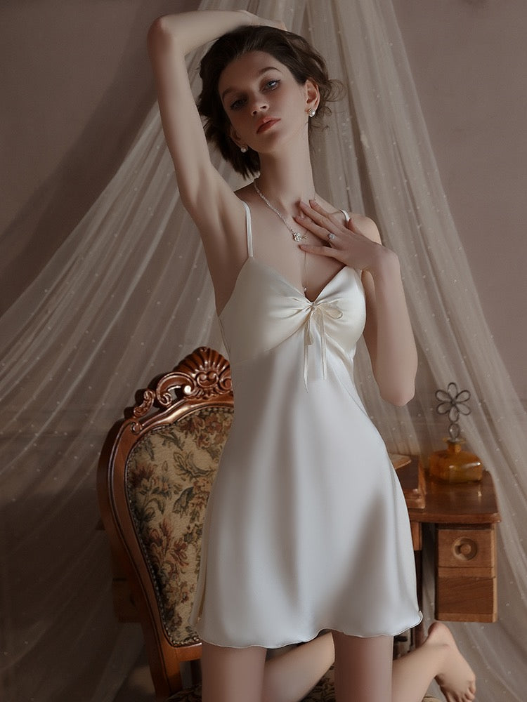 Aerin Ribbon Padded Comfy Nightdress (Champagne)