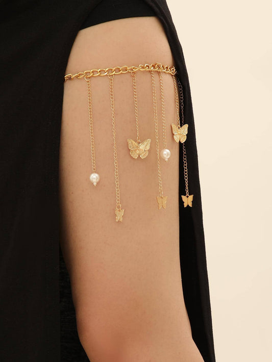 Pearl Butterfly Thigh Chain